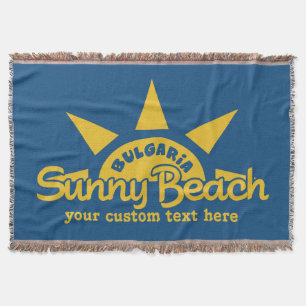 Cobertor Sunny Beach BULGARIA texto personalizado e coberto
