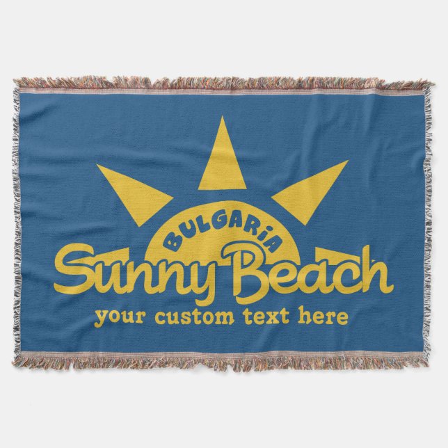 Cobertor Sunny Beach BULGARIA texto personalizado e coberto (Frente)