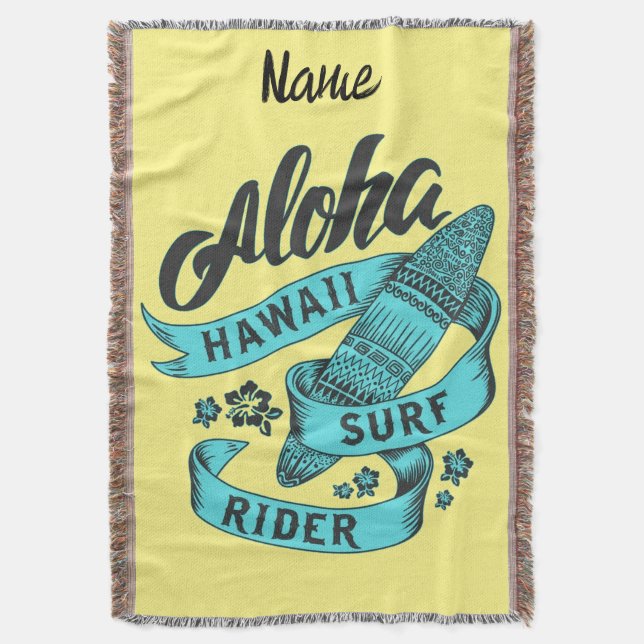 Cobertor Surf Aloha Hawaii Rider Thunder_Cove (Frente Vertical)