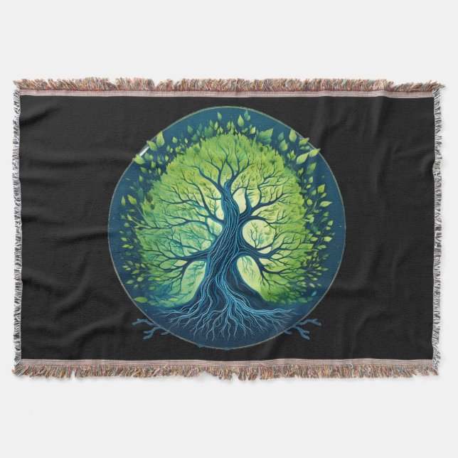 Cobertor Sussuros do Vento: A Essência da Árvore (Frente)