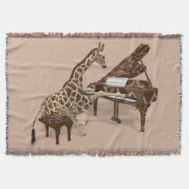 Cobertor Sweet Giraffe Tocando Grande Piano