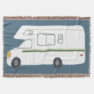 Cobertor Sweet Vintage Motorhome Camper RV em azul profundo