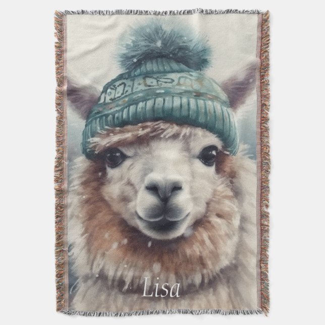 Cobertor Sweet Winter Alpaca, personalizado (Frente Vertical)
