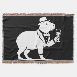 Cobertor Tacaça de Vinho Capivara Engraçada Minimalista Mod
