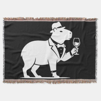 Cobertor Tacaça de Vinho Capivara Engraçada Minimalista Mod
