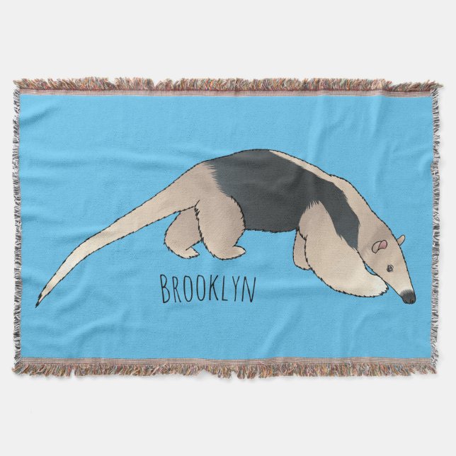 Cobertor Tamandua cartoon illustration  (Frente)
