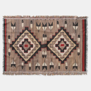 Cobertor TAPEÇARIA DE PADRÃO DE PENA NAVAJO DE 1900 reimpre