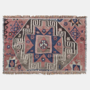 Cobertor Tapete Kilim Antigo Azul Oriental Vermelho