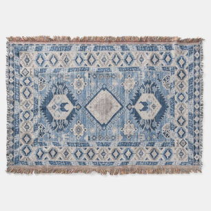 Cobertor Tapete Kilim Azul Antigo Oriental