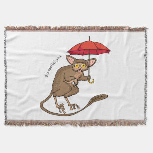 Cobertor Tarsier bonito com ilustração de desenho de dese