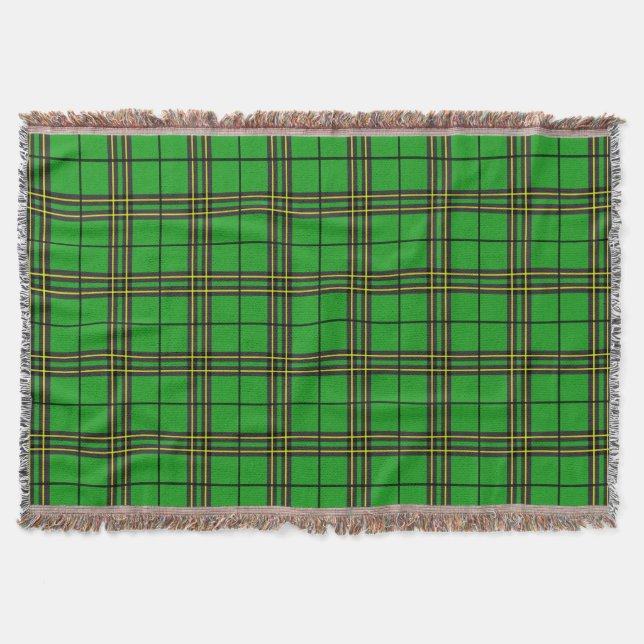 Cobertor Tartan Amarelo Verde Preto (Frente)