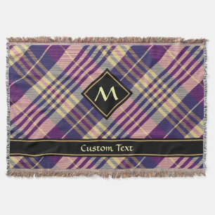 Cobertor Tartan roxo, Dourado e azul