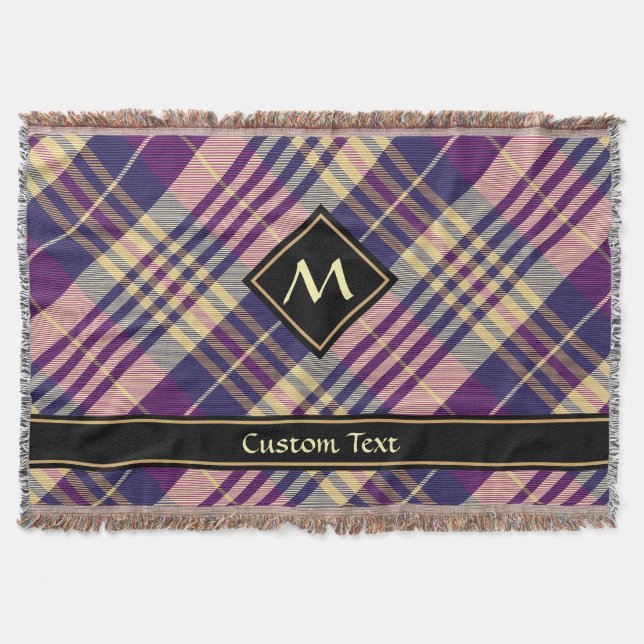 Cobertor Tartan roxo, Dourado e azul (Frente)