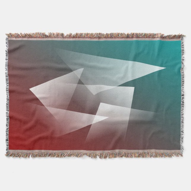 Cobertor teal burgundy branco (Frente)