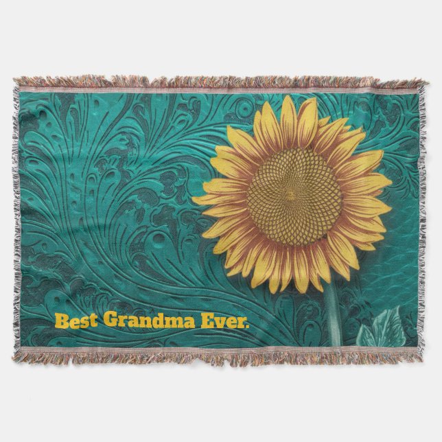 Cobertor Teather Tool Amarelo Girassol Amarelo Melhor Avó (Frente)