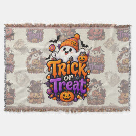 Cobertor Tecido de Halloween com Fantasma Fofo de