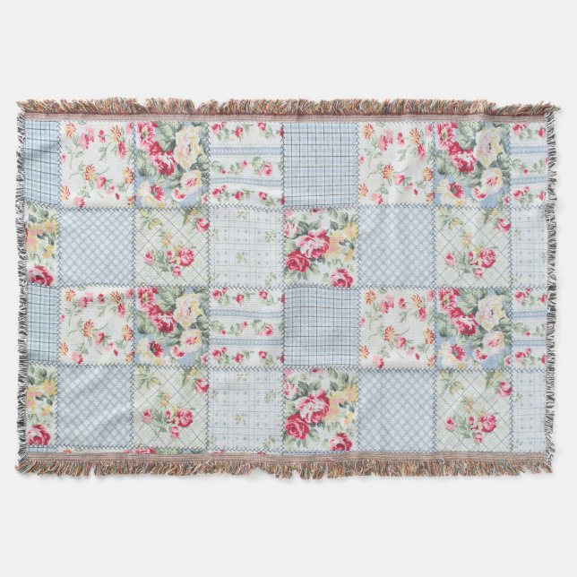 Cobertor Tecido de Rosa: Design de Fundo Elegante (Frente)