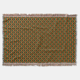 Cobertor Tecido Kente Vertical Preto, Verde, Vermelho, Amar
