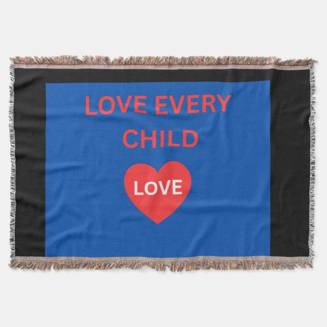 Cobertor Tecido Love Every Child | Inspiração (Frente)