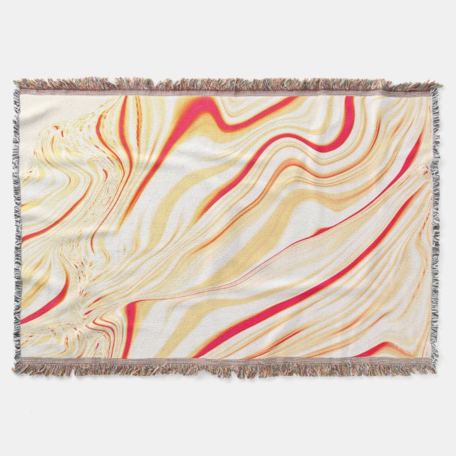 Cobertor Tecido ondulado com tons beges claros, curva rosa  (Frente)