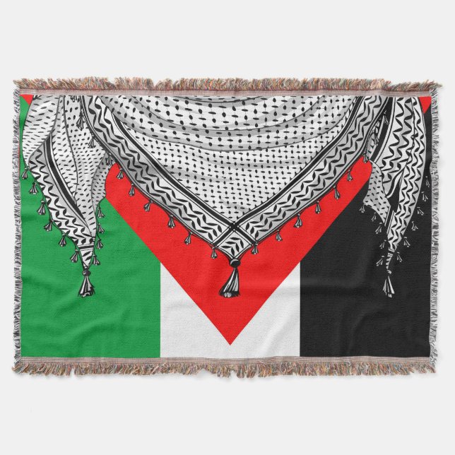 Cobertor Tecido Tradicional do Keffiyeh Scarf Palestino (Frente)