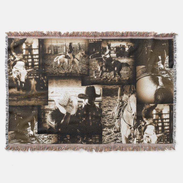 Cobertor Tema Ocidental - Rustic Rodeo Cowboy Design (Frente)