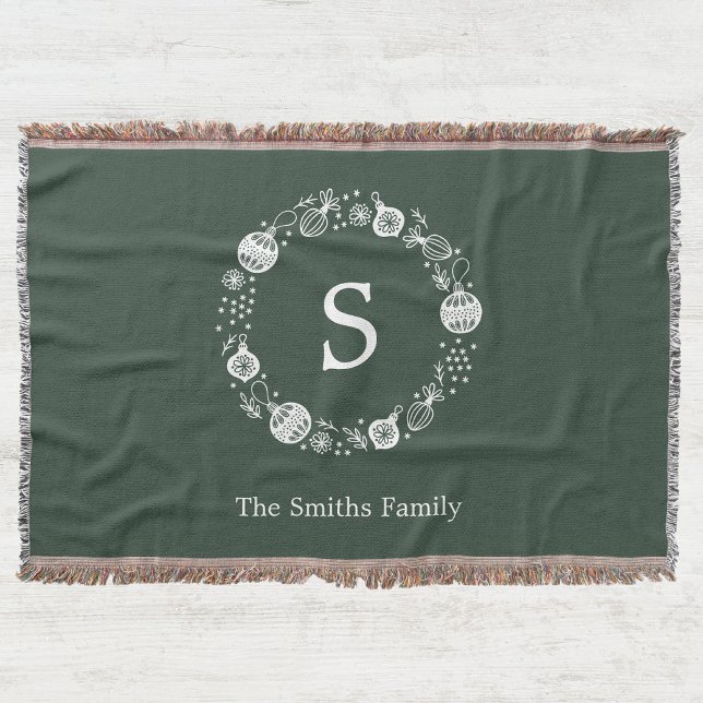Cobertor Terra de Natal do Monograma Personalizado (Criador carregado)