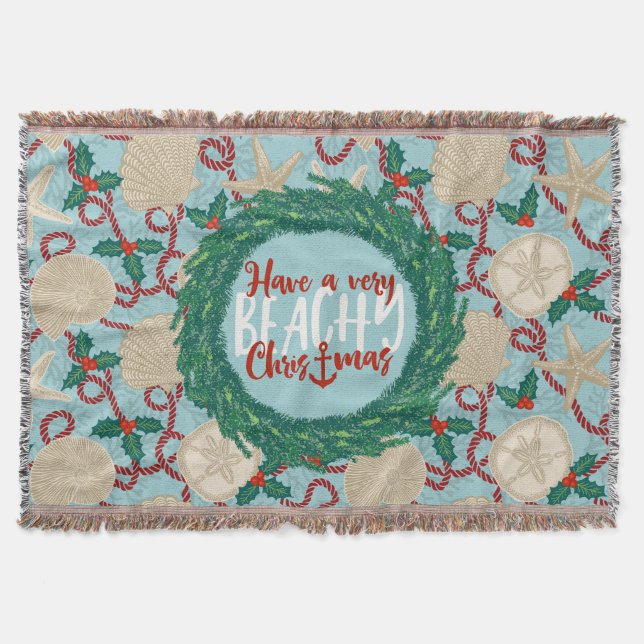 Cobertor Terra do Mar Tropical de Natal - Vermelho (Frente)