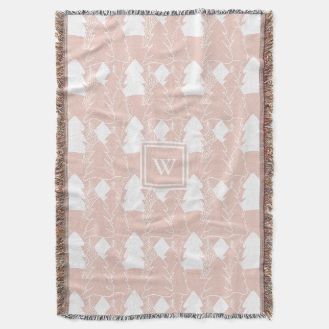 Cobertor Terra Maravilha De Inverno Rosa Dusty Com Monogram (Frente Vertical)