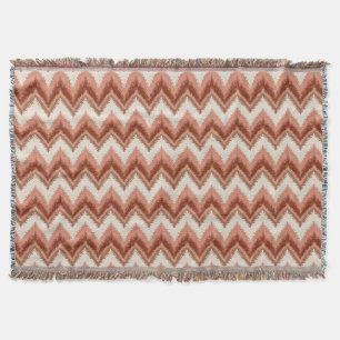 Cobertor Terracotta Boho Zigzag - Crocante Russo