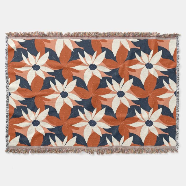 Cobertor Terracotta White Floral Elegante (Frente)