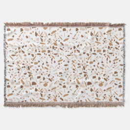 Cobertor Terrazzo Marrom Bege e Branco