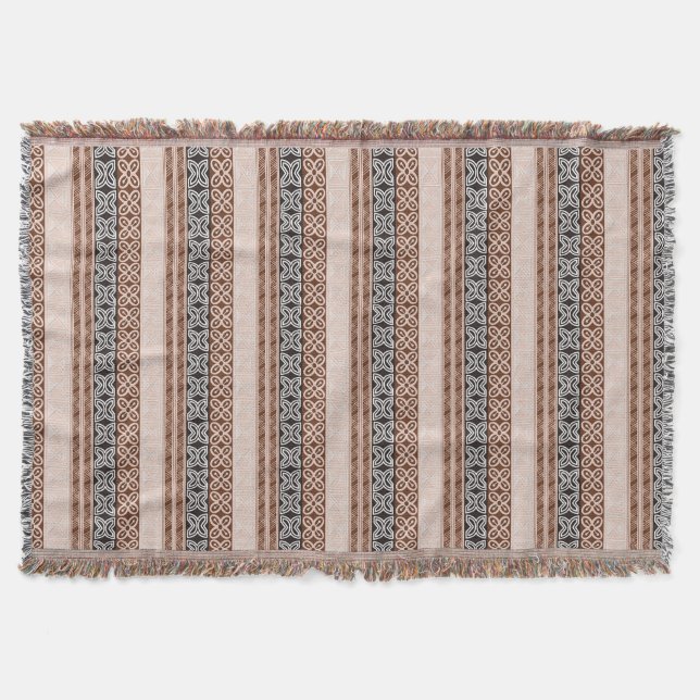 Cobertor Teste padrão africano étnico com simbols de (Frente)