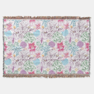 Cobertor Teste padrão bonito com flores coloridas