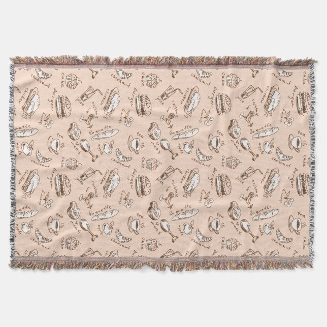 Cobertor Teste padrão com comida (Frente)