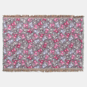 Cobertor teste padrão com os gatos bonitos do doodle do