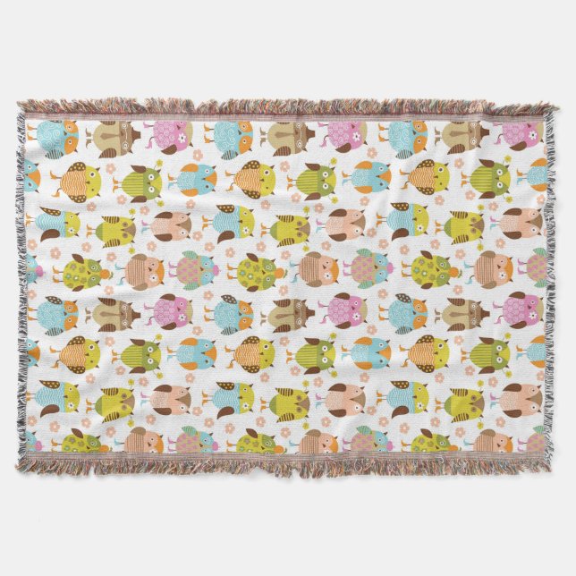 Cobertor teste padrão com pássaros (Frente)