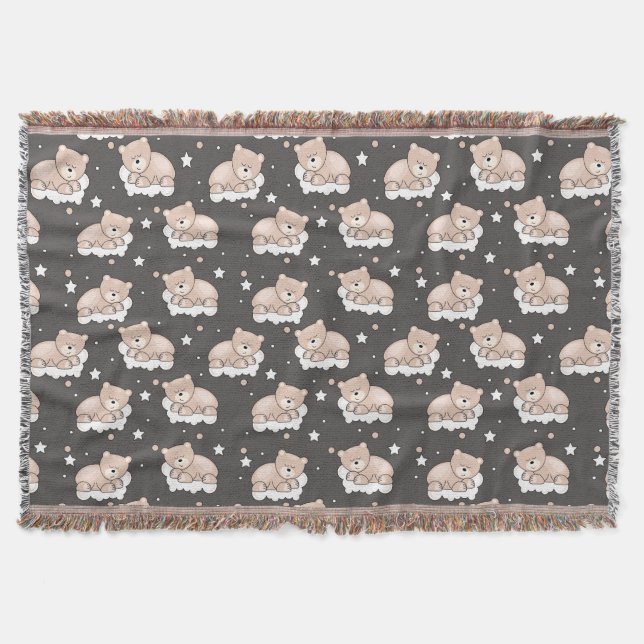 Cobertor teste padrão com sono pequeno do urso (Frente)