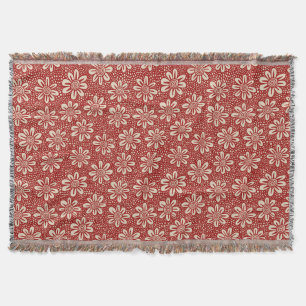 Cobertor Teste padrão de flor 140617 - vermelho do rubi no