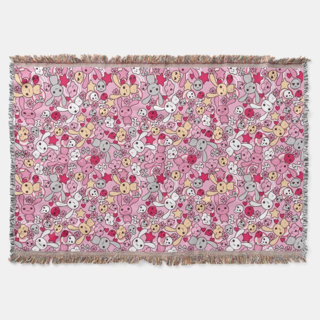 Cobertor Teste padrão de Kawaii (Frente)