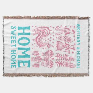 Cobertor Teste padrão de Pyrex do vintage - rosa de