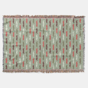 Cobertor Teste padrão do vintage com bigode