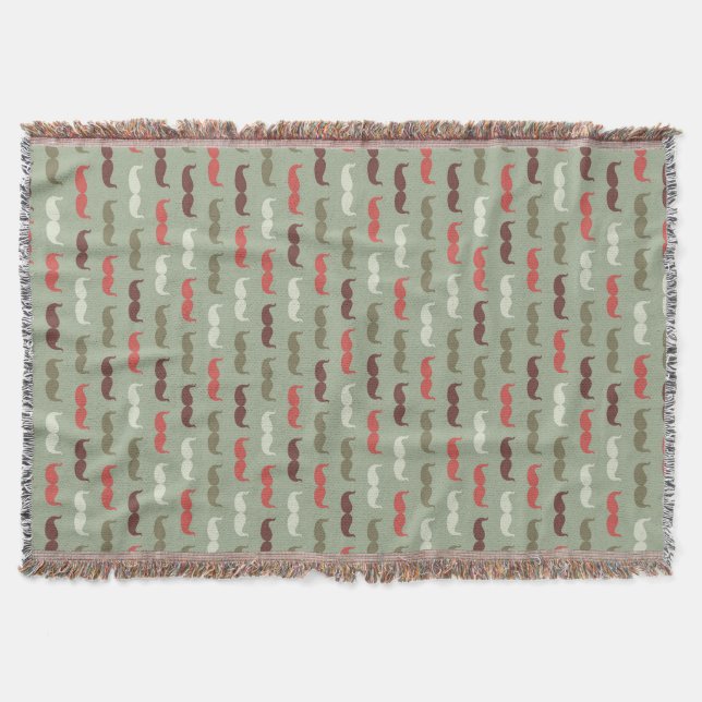 Cobertor Teste padrão do vintage com bigode (Frente)