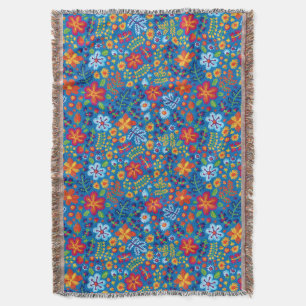 Cobertor Teste padrão floral do bordado