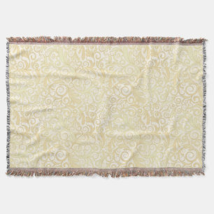 Cobertor Teste padrão floral Dourado das folhas