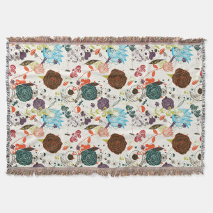 Cobertor Teste padrão floral retro 2