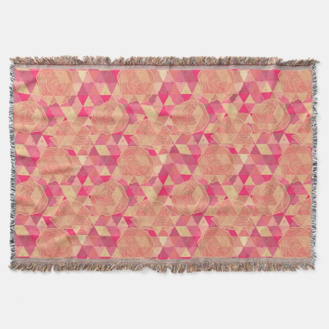 Cobertor Teste padrão geométrico da flor (Frente)