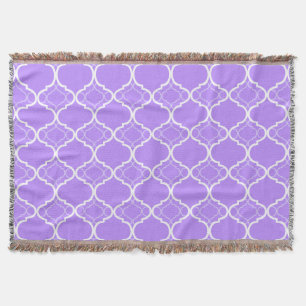 Cobertor Teste padrão geométrico roxo de Quatrefoil da