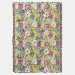 Cobertor Teste padrão peruano da mulher & do lama da