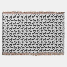 Cobertor Teste padrão preto das silhuetas de labrador